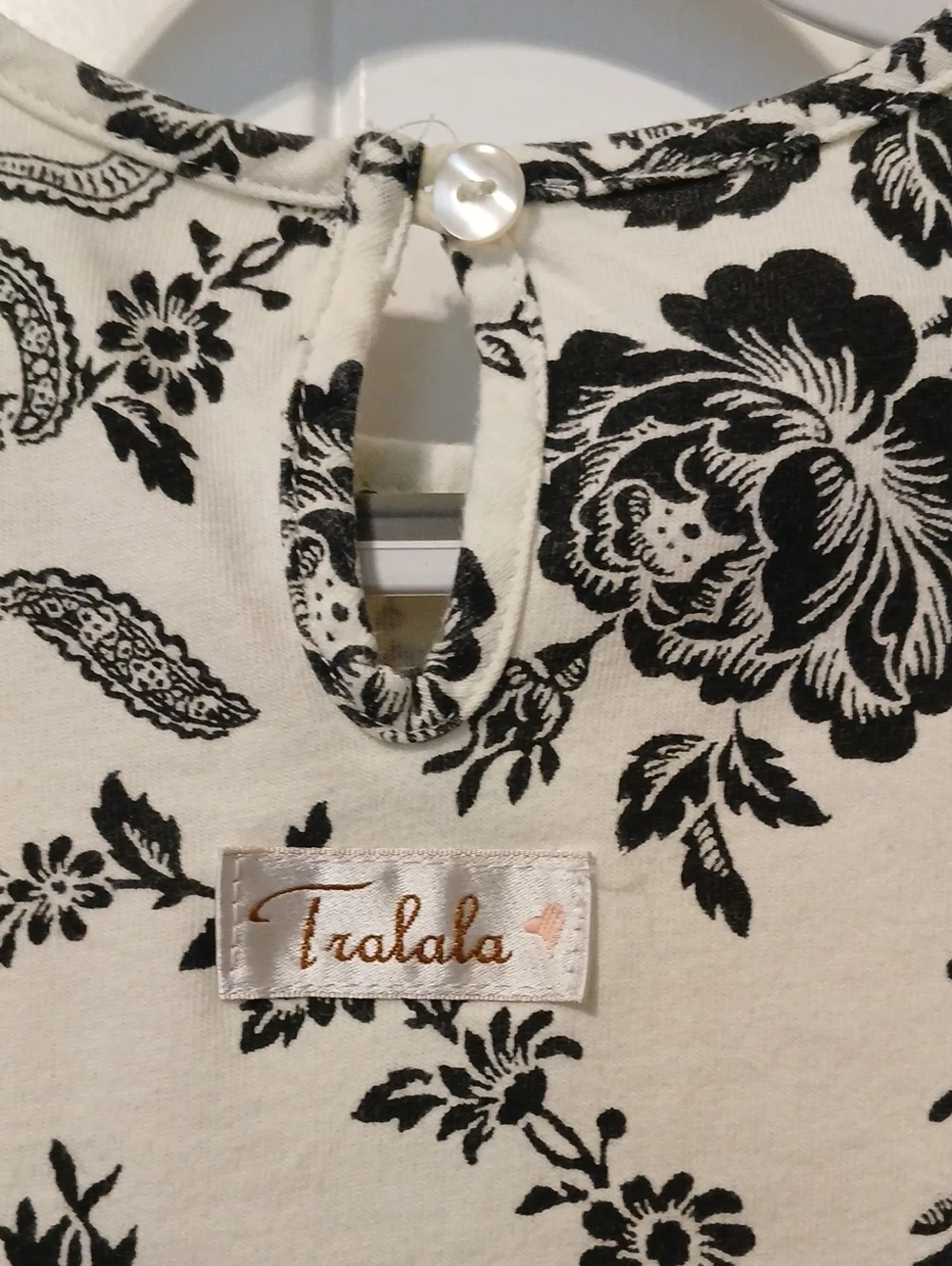 TraLaLa Holiday Black Flower Dress Girls 4